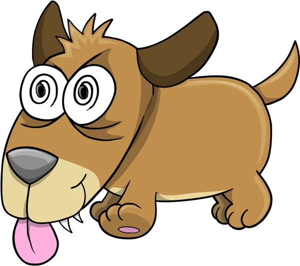 Louco insano cachorro cão vetor arte ilustração — Vetor de Stock