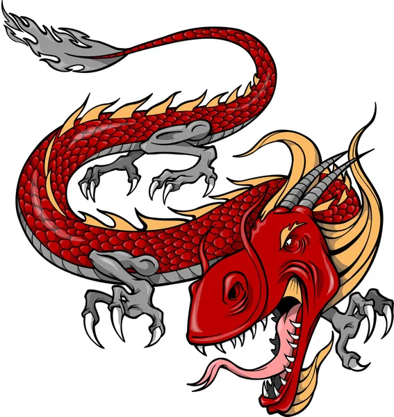 Вектор красного дракона — стоковый вектор