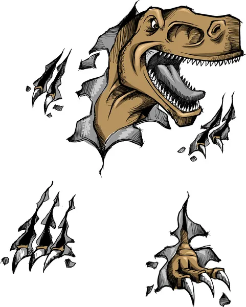 Tyrannosaurus dinosaurie vektor illustration — Stock vektor