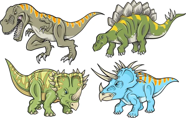 Dinozor vektör tasarım öğeleri illüstrasyon set — Stok Vektör