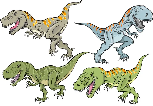 Set illustrazione vettoriale del dinosauro del tirannosauro — Vettoriale Stock