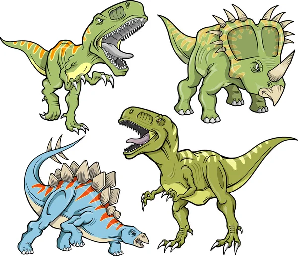 공룡 벡터 디자인 요소 그림 설정 스톡 일러스트레이션