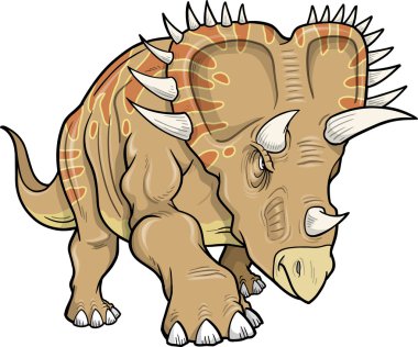 Vector Illustration of a Triceratops Dinosaur clipart