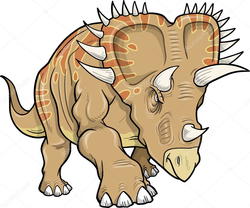 Динозавры вектор Трицератопс
