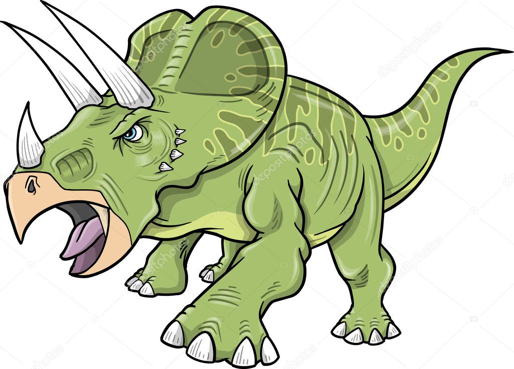 Vector Illustration of a Triceratops Dinosaur