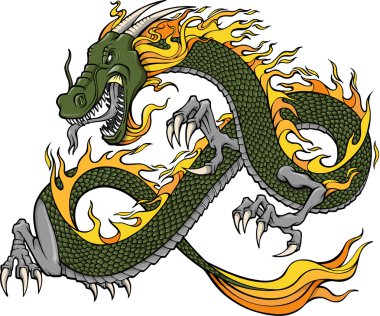 Green Dragon Vector Illustration clipart