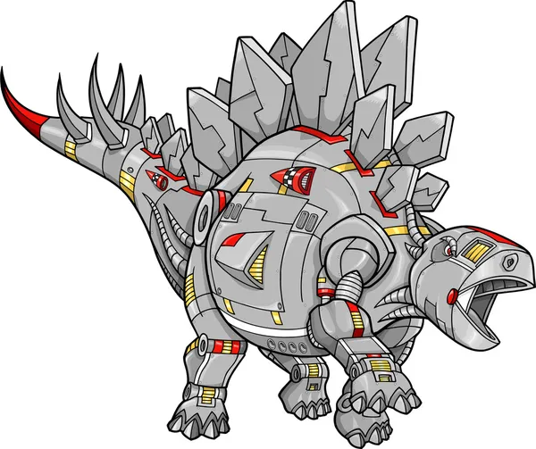 Robot stegosaurus dinozor vektör çizim — Stok Vektör