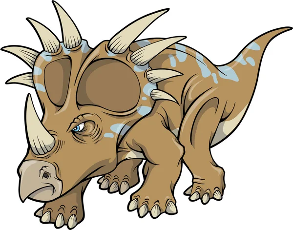 Vector Illustration of a Triceratops Dinosaur — Stock Vector