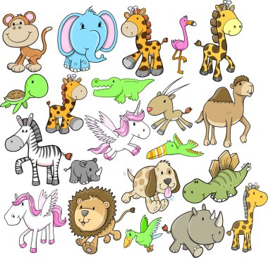 Animal Wildlife Vector Design Elements Set clipart