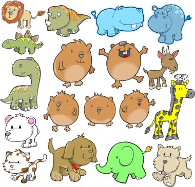 Animal Design Elements Vector Set clipart