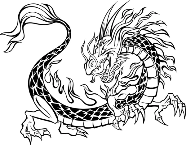 Dragon vektor illustration — Stock vektor