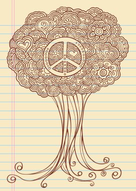 Henna doodle Tree vector clipart