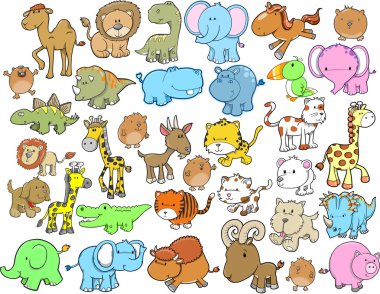 Animal Design Elements Vector Set clipart