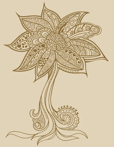 Henna doodle drzewo — Wektor stockowy