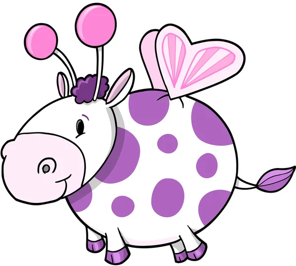 Šťastná víla kráva vektorové ilustrace — Stockový vektor