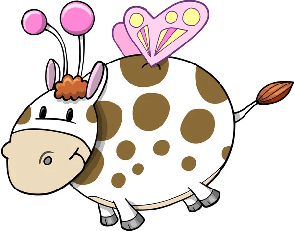 Ευτυχής νεράιδα εικονογράφηση φορέας αγελάδα — Διανυσματικό Αρχείο