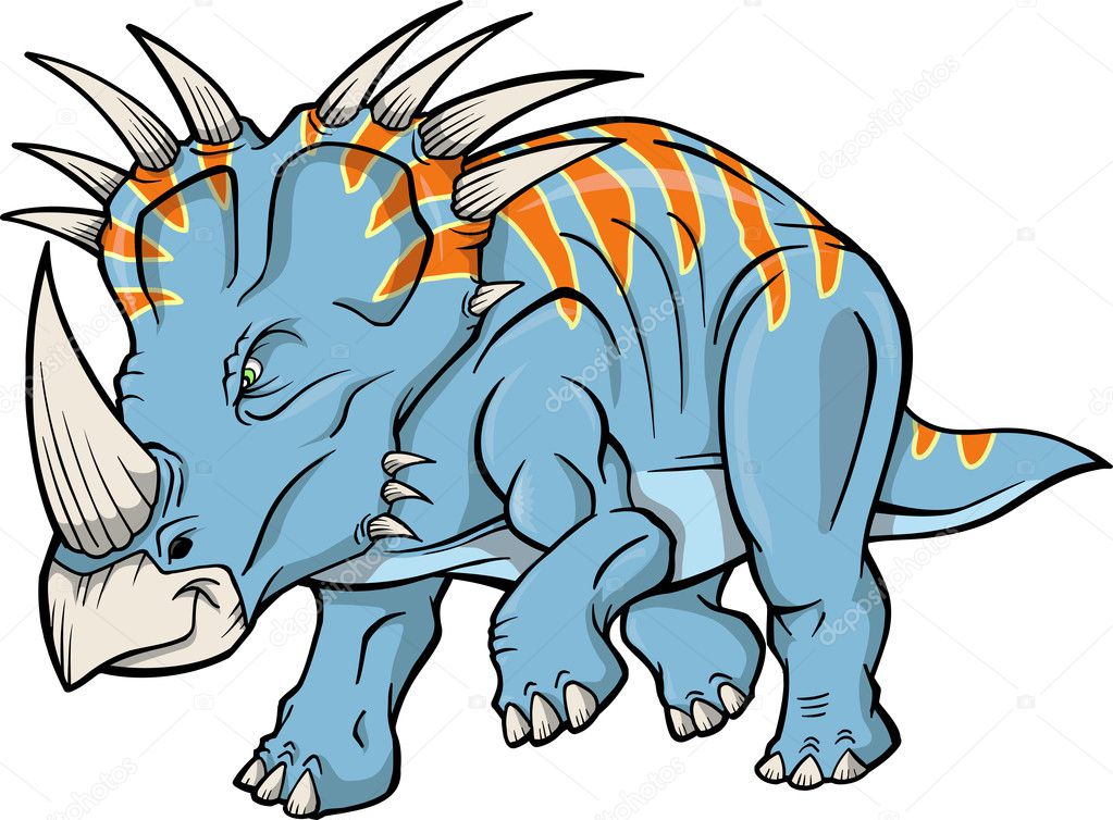 Triceratops Dinosaur Vector Illustration Stock Illustration by ...