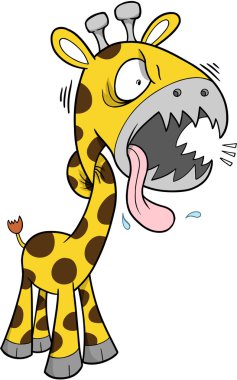 Crazy Safari Giraffe Vector Illustration clipart