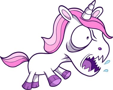 Crazy Unicorn Vector Illustration clipart