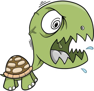 Crazy Insane Turtle Vector Illustration clipart