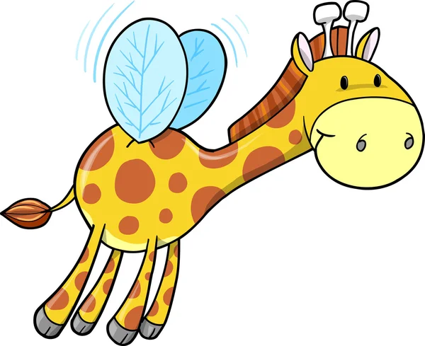 Bumble Bee Giraffe Vector Illustrazione — Vettoriale Stock