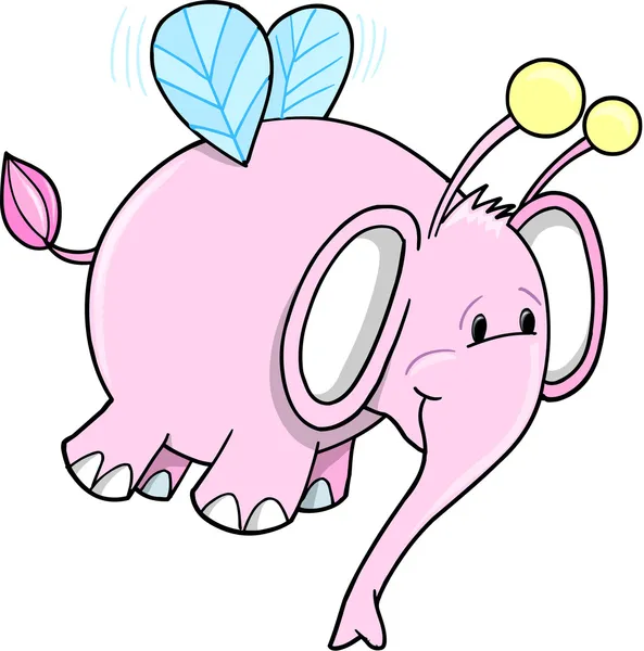 Pan Bumble bee růžového slona vektor — Stockový vektor