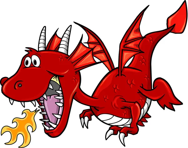Dragon rouge Illustration vectorielle Art — Image vectorielle