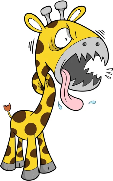 Crazy Safari Girafa Vector Ilustração — Vetor de Stock