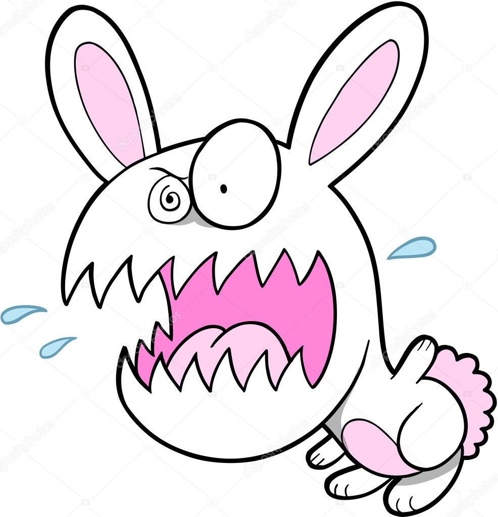 Crazy Bunny Rabbit Vector Illustration