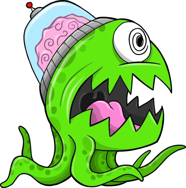 Monster Alien Vektor Illustration — Stockvektor