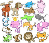 Картина, постер, плакат, фотообои "cute animal vector design elements set", артикул 8380511