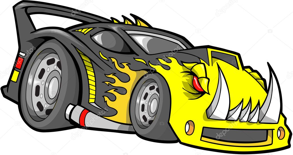 Hot-Rod Race-Car Vector Illustration