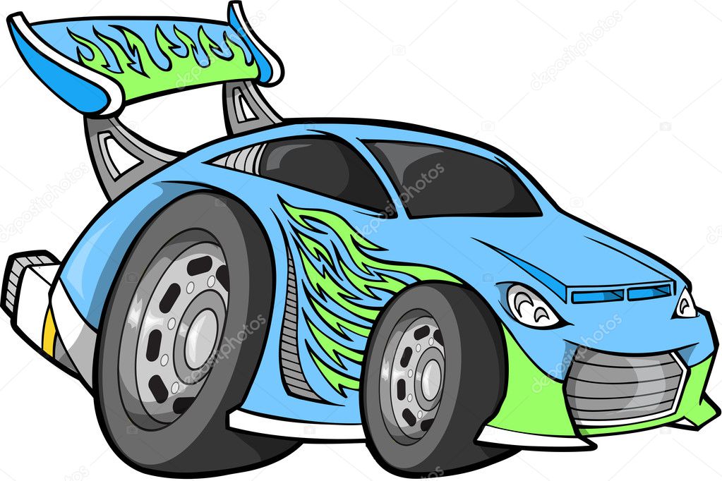 Hot-Rod Race-Car Vector Illustration