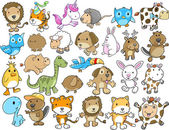 Картина, постер, плакат, фотообои "cute animal vector illustration design elements set", артикул 8450236