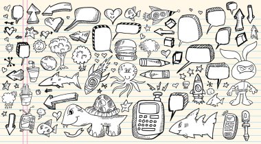 Doodle Sketch Design Elements Mega Vector set clipart