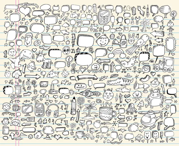Σημειωματάριο doodle σκίτσο φορέα σχεδιασμού στοιχεία που — Διανυσματικό Αρχείο