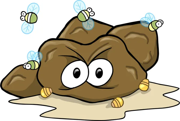 Hard Poop Turd Vector Illustration — Stock Vector