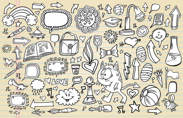 Σημειωματάριο doodle σκίτσο διανυσματικά εικονογράφηση art — Διανυσματικό Αρχείο
