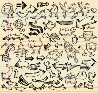 Notebook Doodle Sketch Design Vector Set clipart