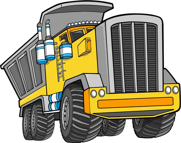 Ilustración vectorial de un camión volquete — Vector de stock