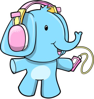 Music Elephant Vector Illustration clipart