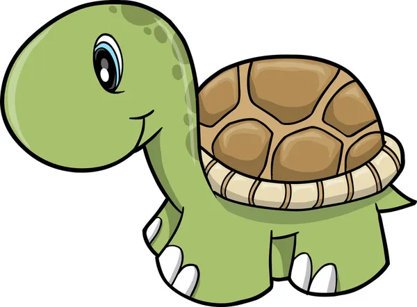可爱的野生动物园乌龟矢量图 — 图库矢量图片