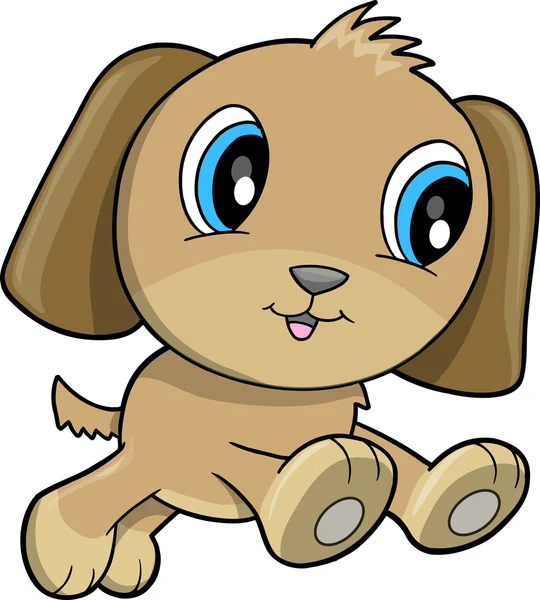 Happy Puppy Dog Vector Illustration — Stock Vector