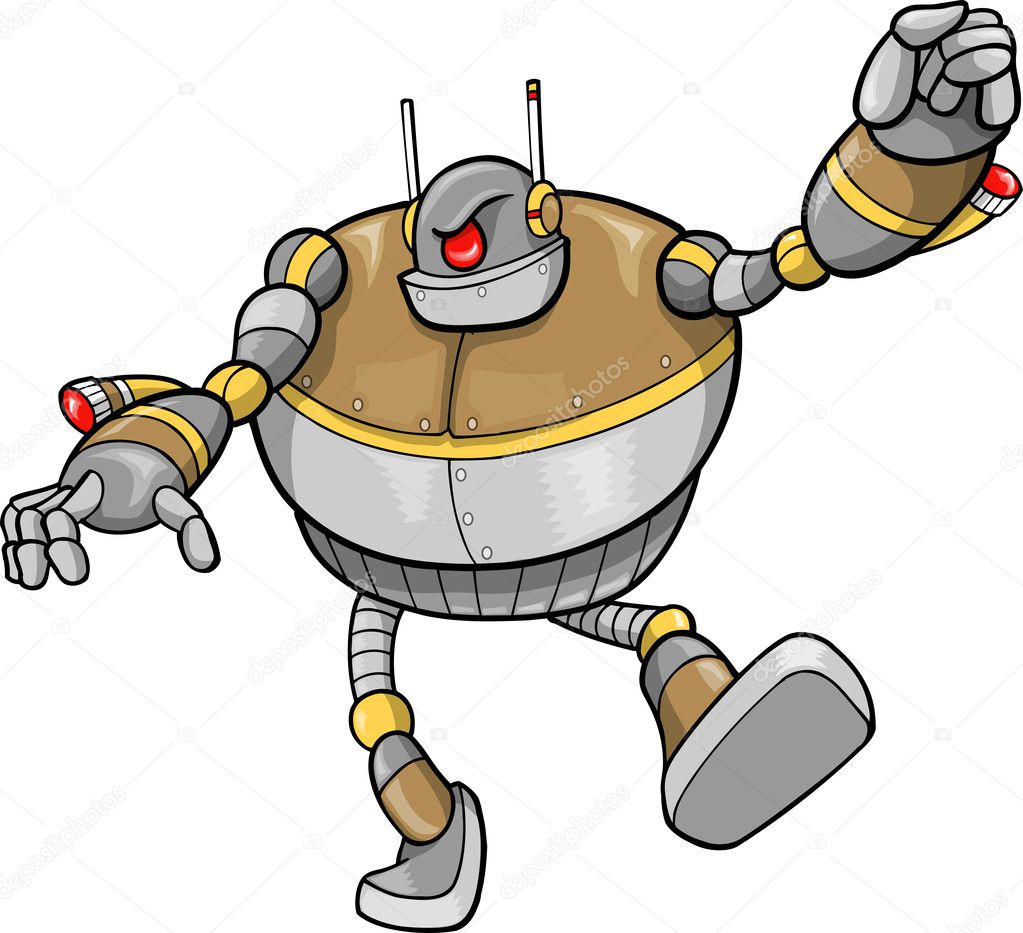 Cyborg Robot Vector Illustration