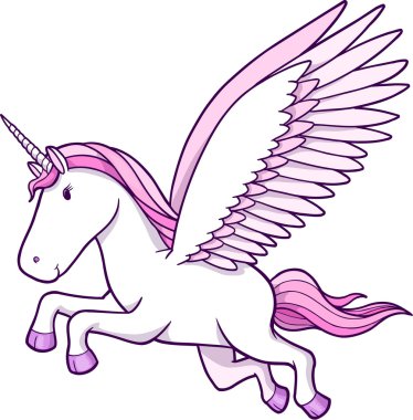 Unicorn Pegasus Vector Illustration clipart