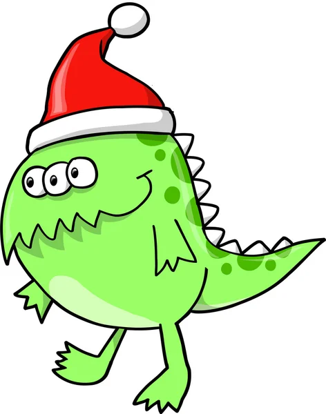 Christmas Holiday Monster Alien Vector Illustration - Stok Vektor