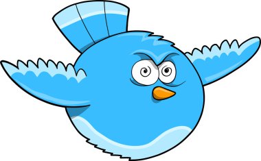 Crazy Blue Bird Vector Illustration clipart