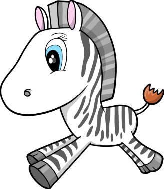 Cute Zebra Vector Illustration clipart