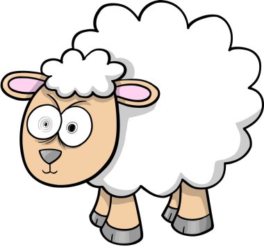 Crazy Sheep Lamb Vector Illustration clipart