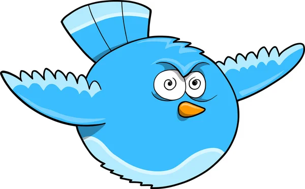Loco pájaro azul Vector Ilustración — Vector de stock